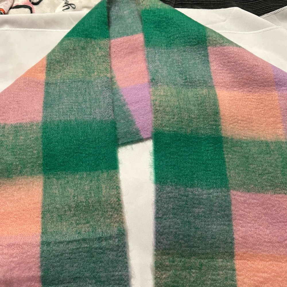Saks Fifth Avenue Pastel Plaid Scarf
